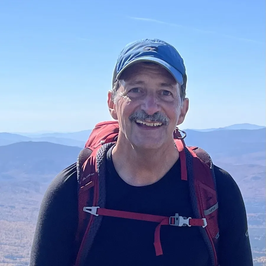 Mike Ferrara hiking in the mountains