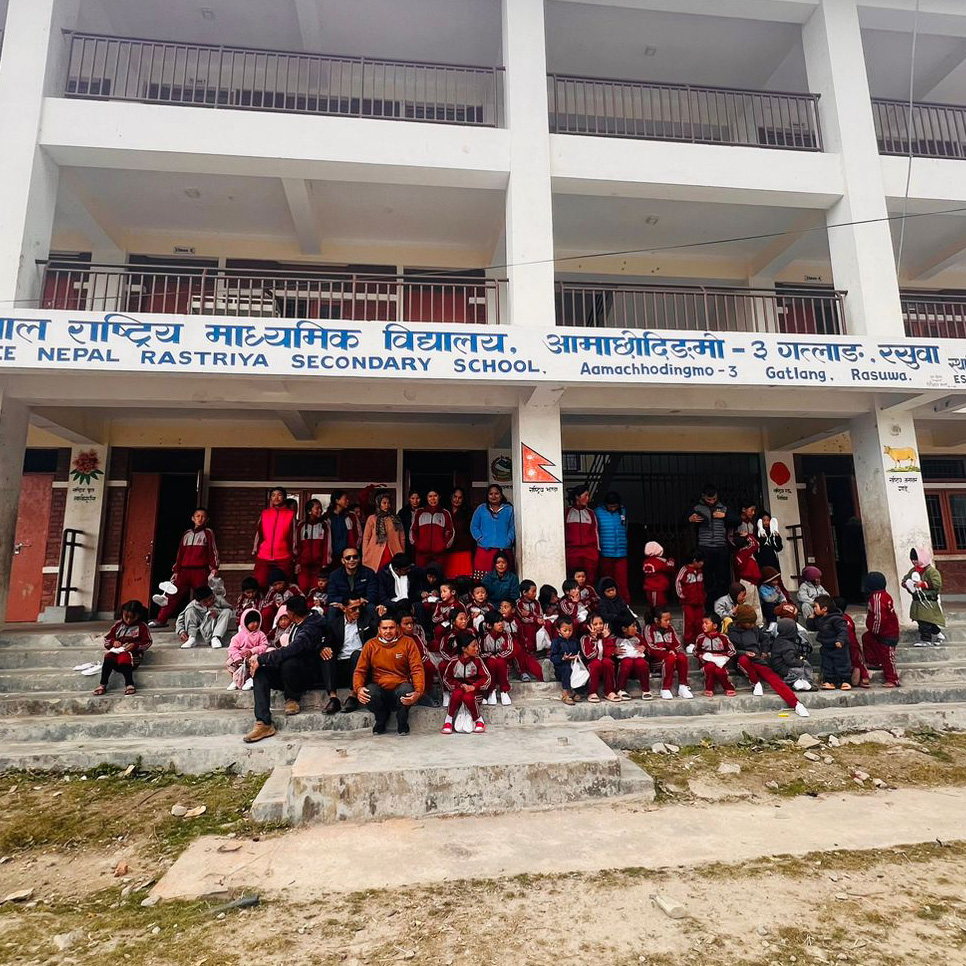 Students and community at Shree Nepal Rastriya Secondary School in Nepal